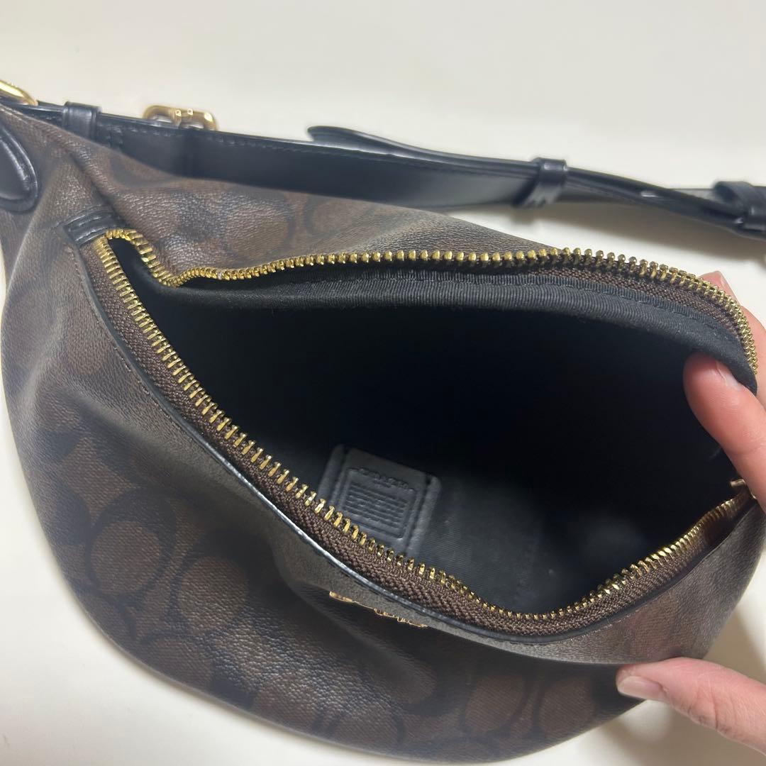 [美品]COACH ボディバッグ ブラウンレザー