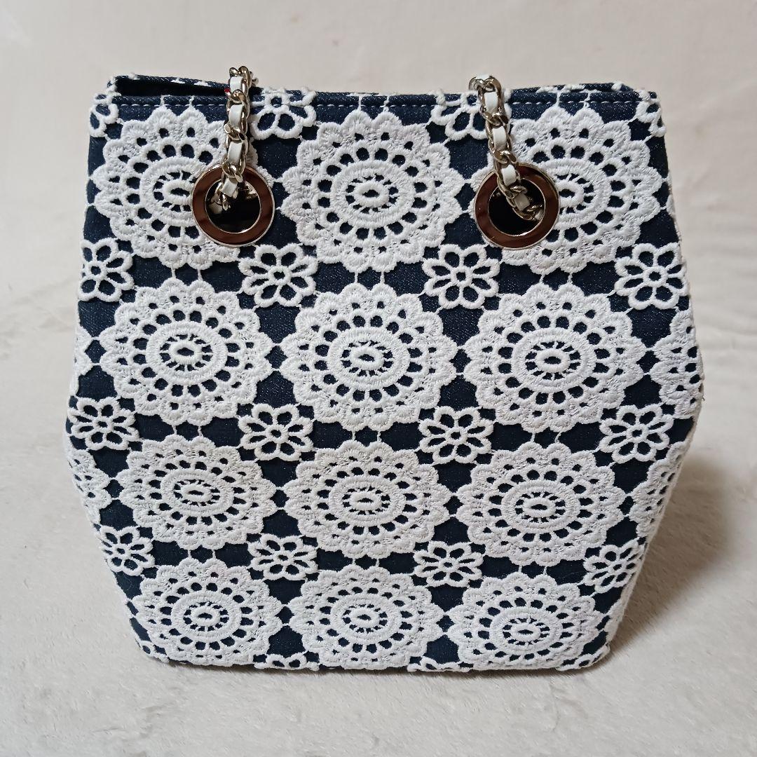 René ルネ　チェーンショルダーバッグ　ハンドバッグ　レース刺繍　新品