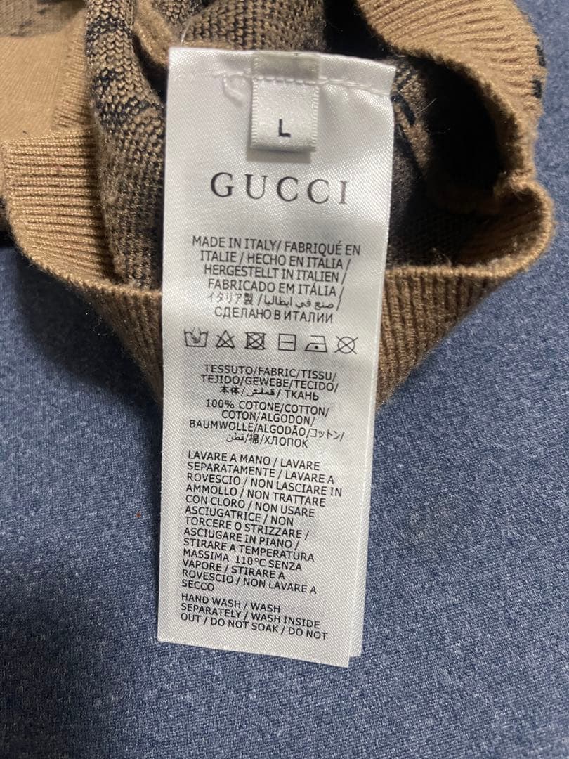 GUCCI GGロゴ ベージュニットセーター L