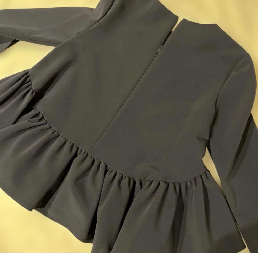 yori ヨリ ブラウス カットソー ネイビー レディース フリル プルオーバー