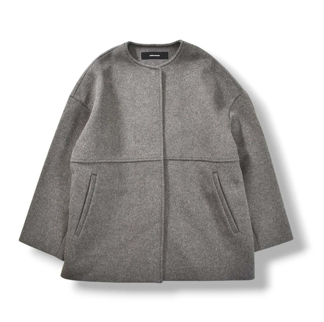 【美品】 ジャーナルスタンダード ウールコート シンプル 通勤 38 グレー♪
