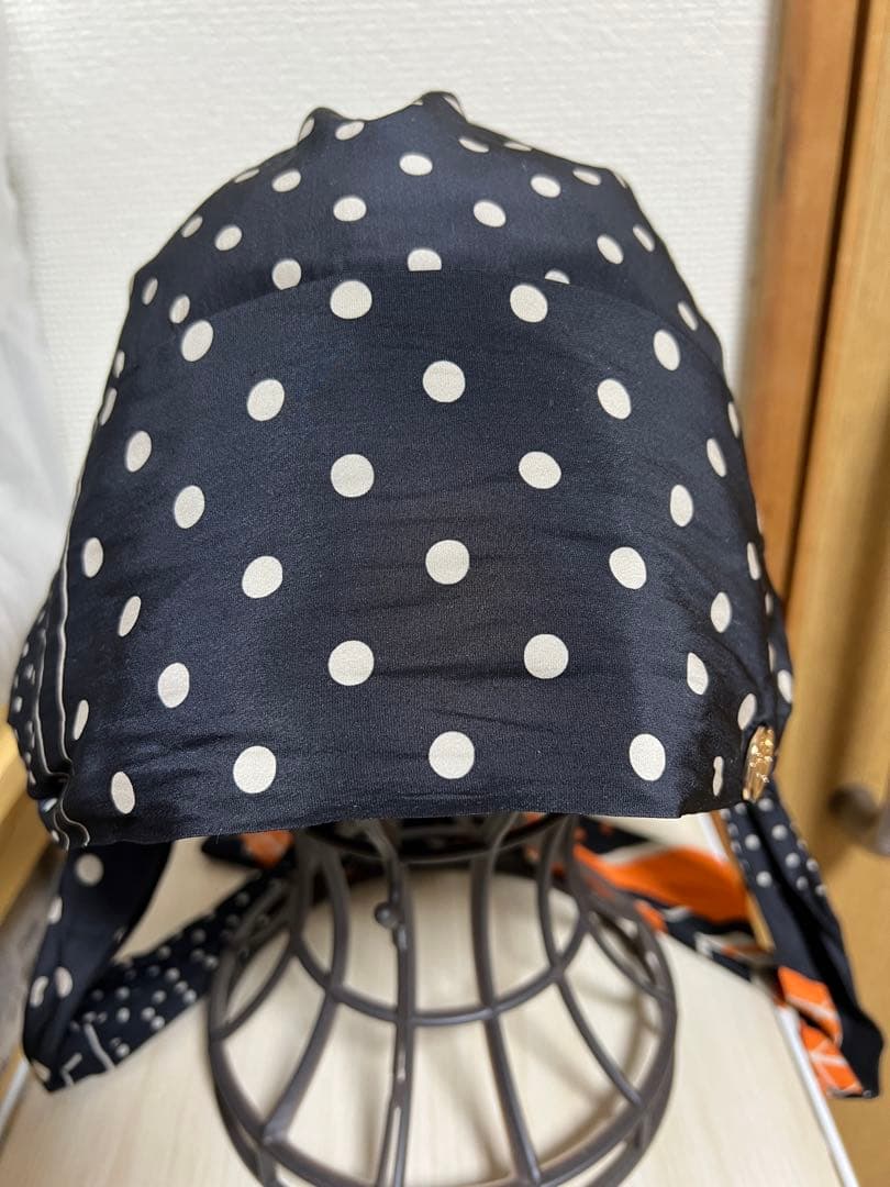 BAREN 医療用スカーフハット Dot Border -Orange Mサイズ