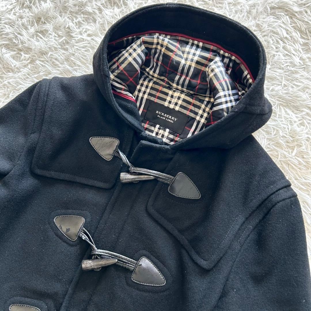 バーバリーブラックレーベル　ダッフルコート　裏地キルティング　ブラック　L相当