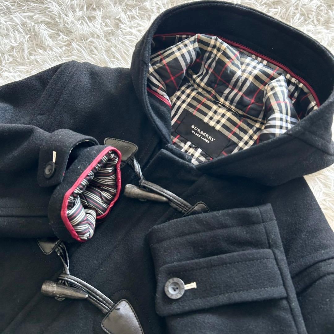 バーバリーブラックレーベル　ダッフルコート　裏地キルティング　ブラック　L相当