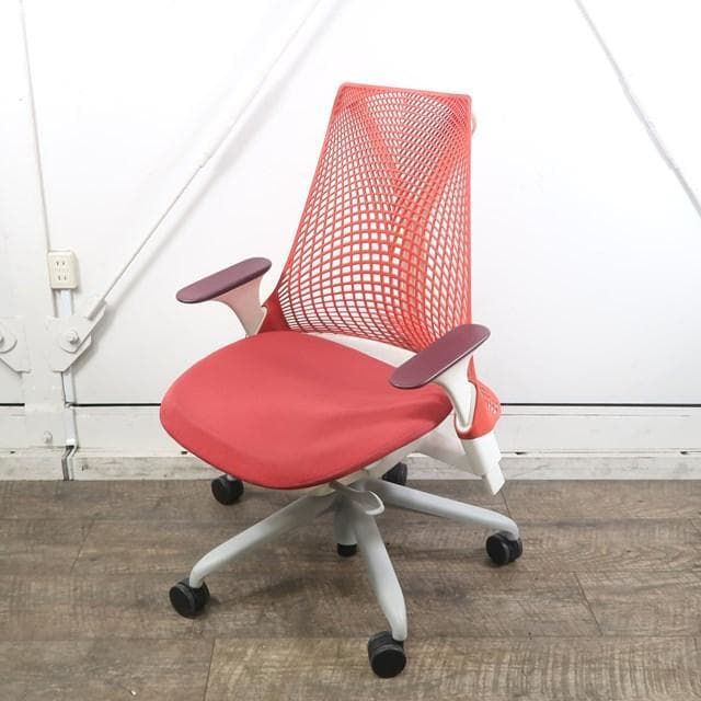 ハーマンミラー　セイルチェア　前傾、肘置有　レッド