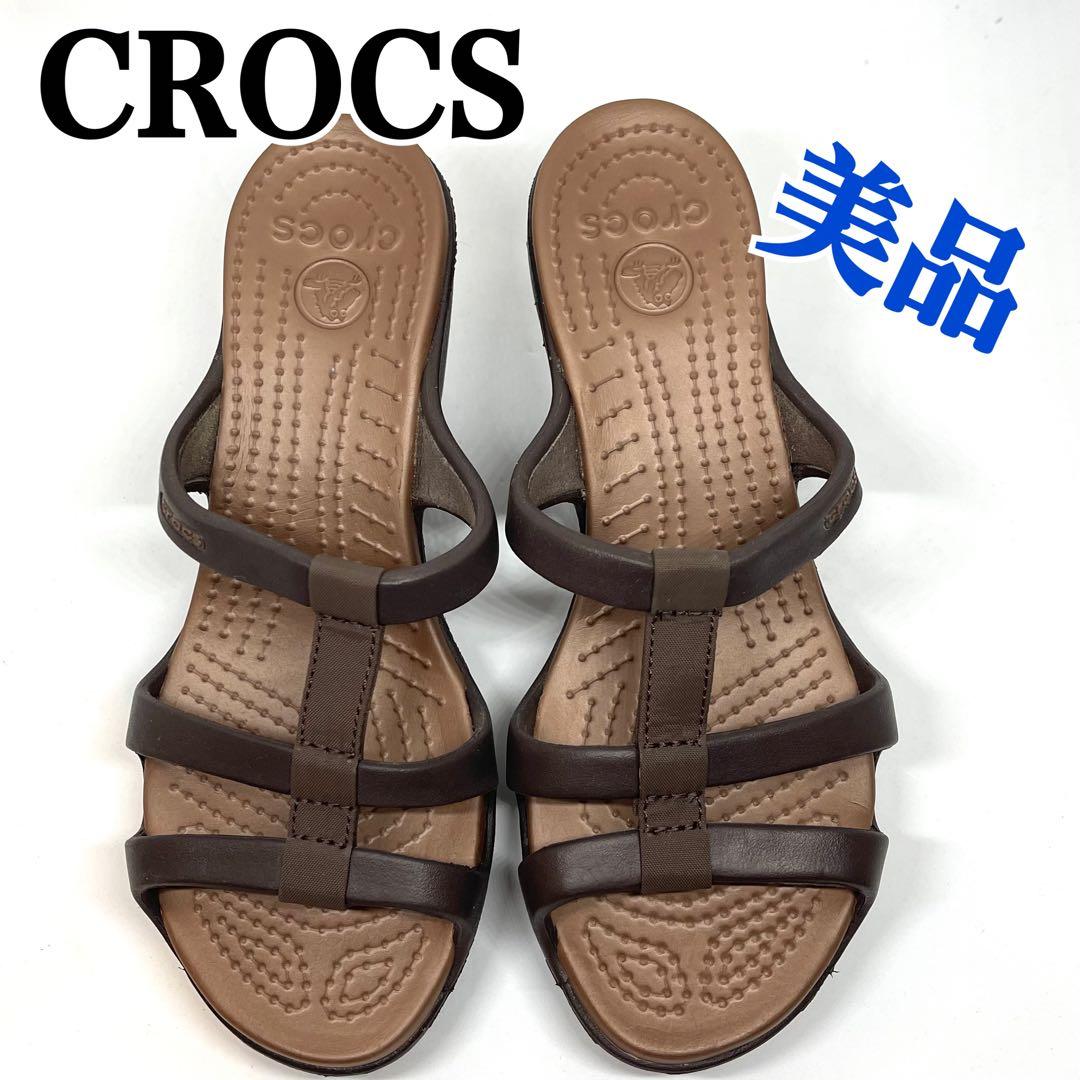 Crocs クロックス サイプラス ヒールサンダル 茶 ブラウン 23cm