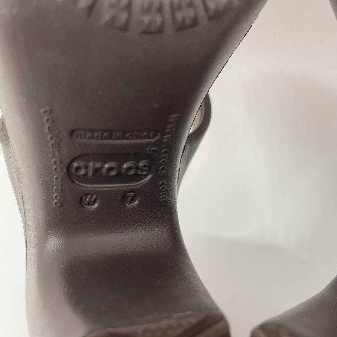 Crocs クロックス サイプラス ヒールサンダル 茶 ブラウン 23cm