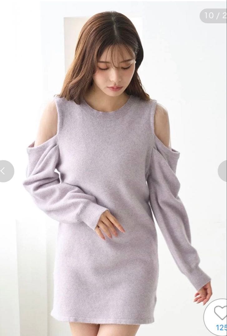 新作新品タグ付き　スナイデル♡ シースルーショルダーニットワンピース