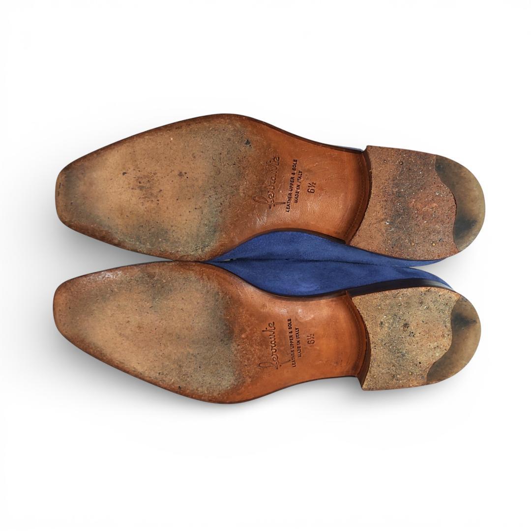 フェランテ|ローファー|スエード|6.5|水色|i1783