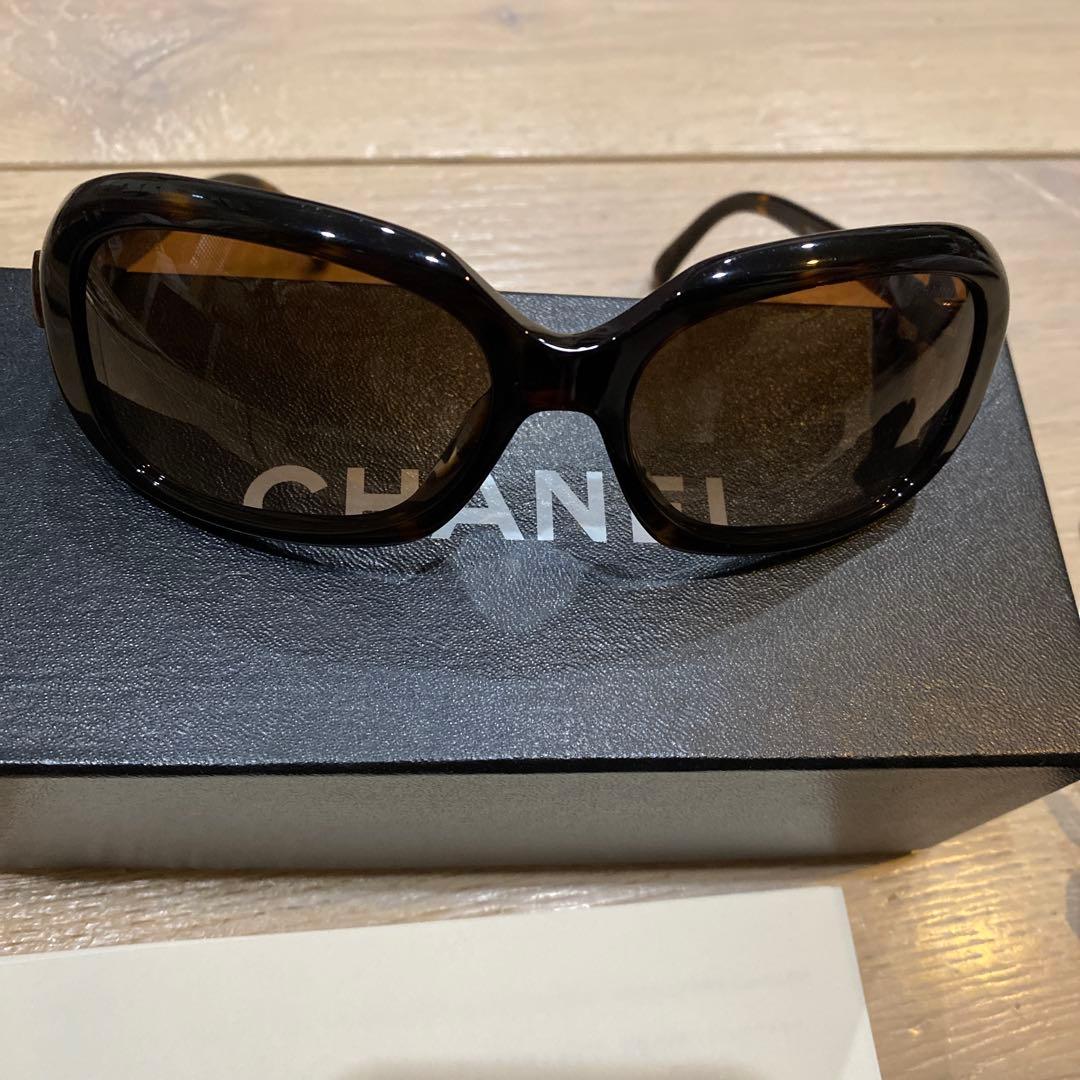 CHANEL シャネル　サングラス ブラウン　べっこう　リボン　美品