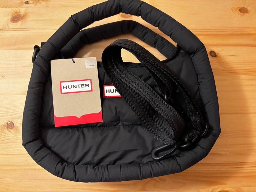 HUNTER ブラックホーボーバッグ