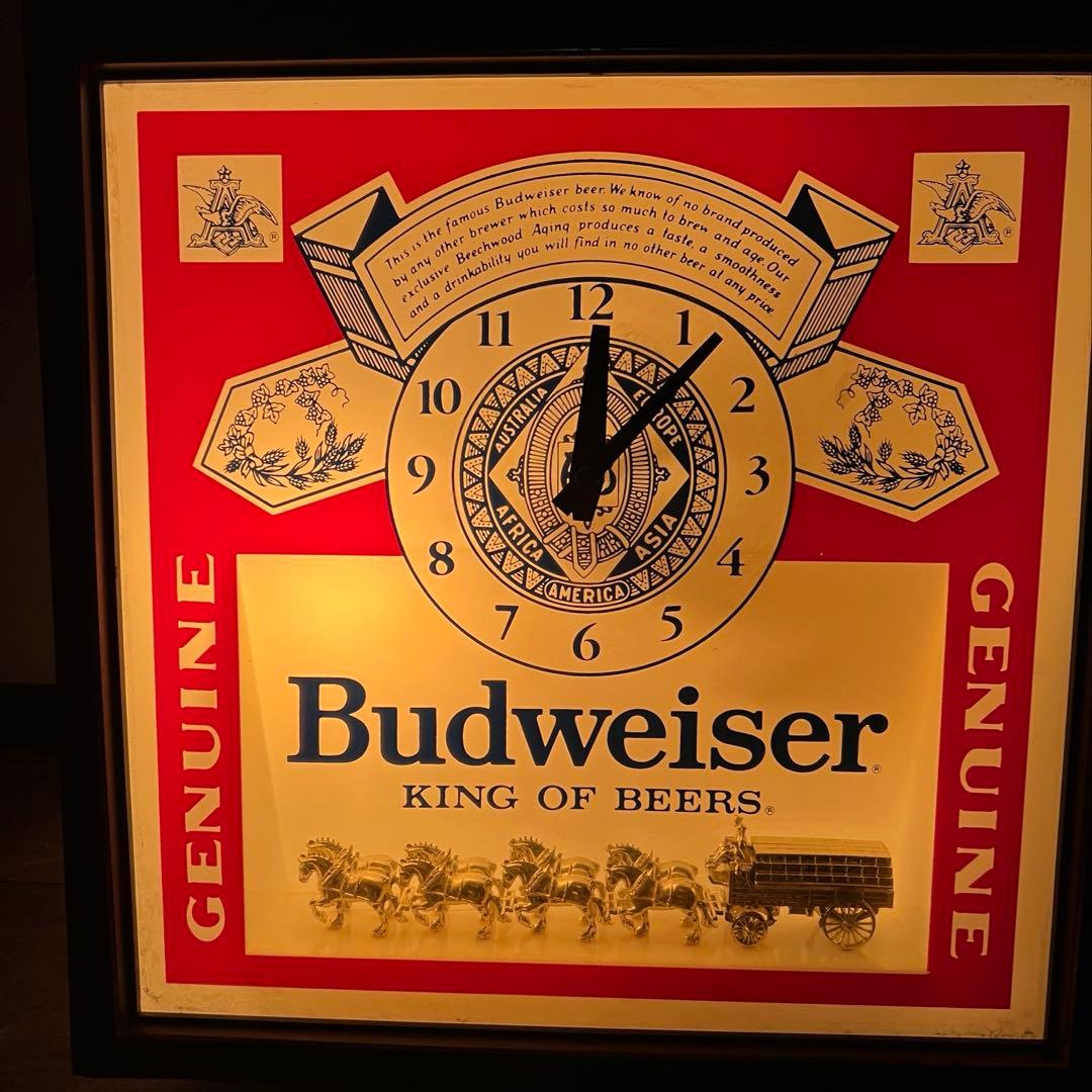 Budweiser バドワイザー ビンテージ ライトクロック サイン ノベルティ