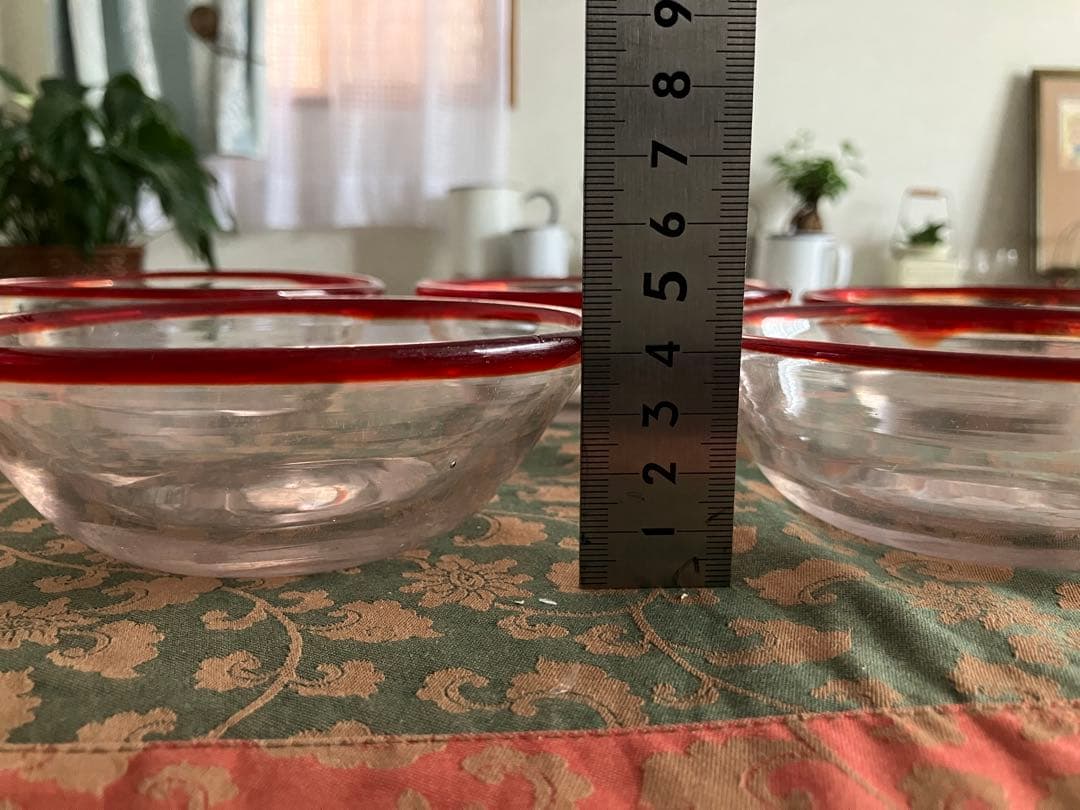 大正〜昭和の時代 昭和レトロ 大正浪漫　吹きガラス　ガラス鉢　5枚