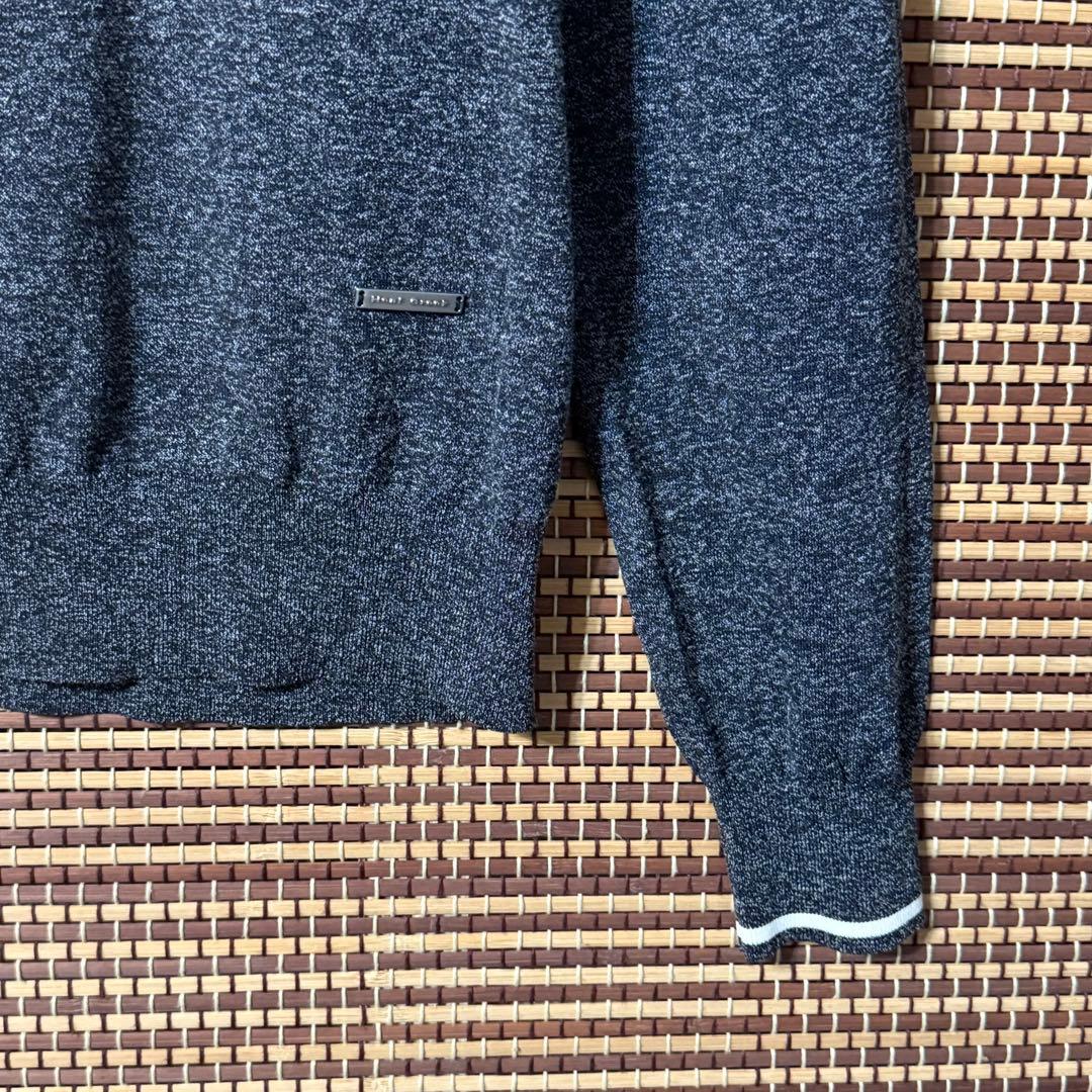 美品【Heal Creekヒールクリーク】ライン長袖ニットポロ 40