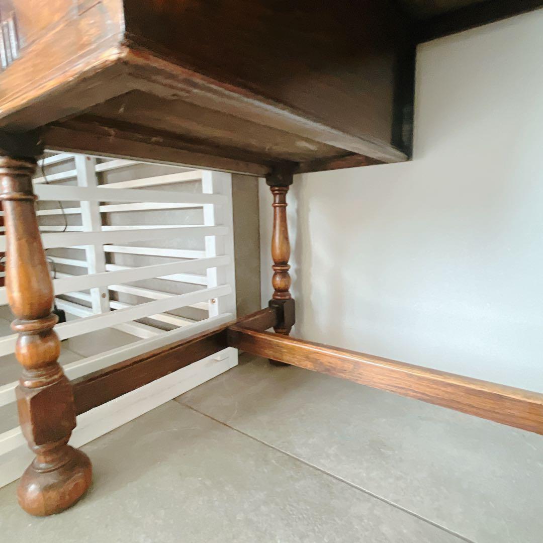 アンティーク 木製デスク 4引き出し