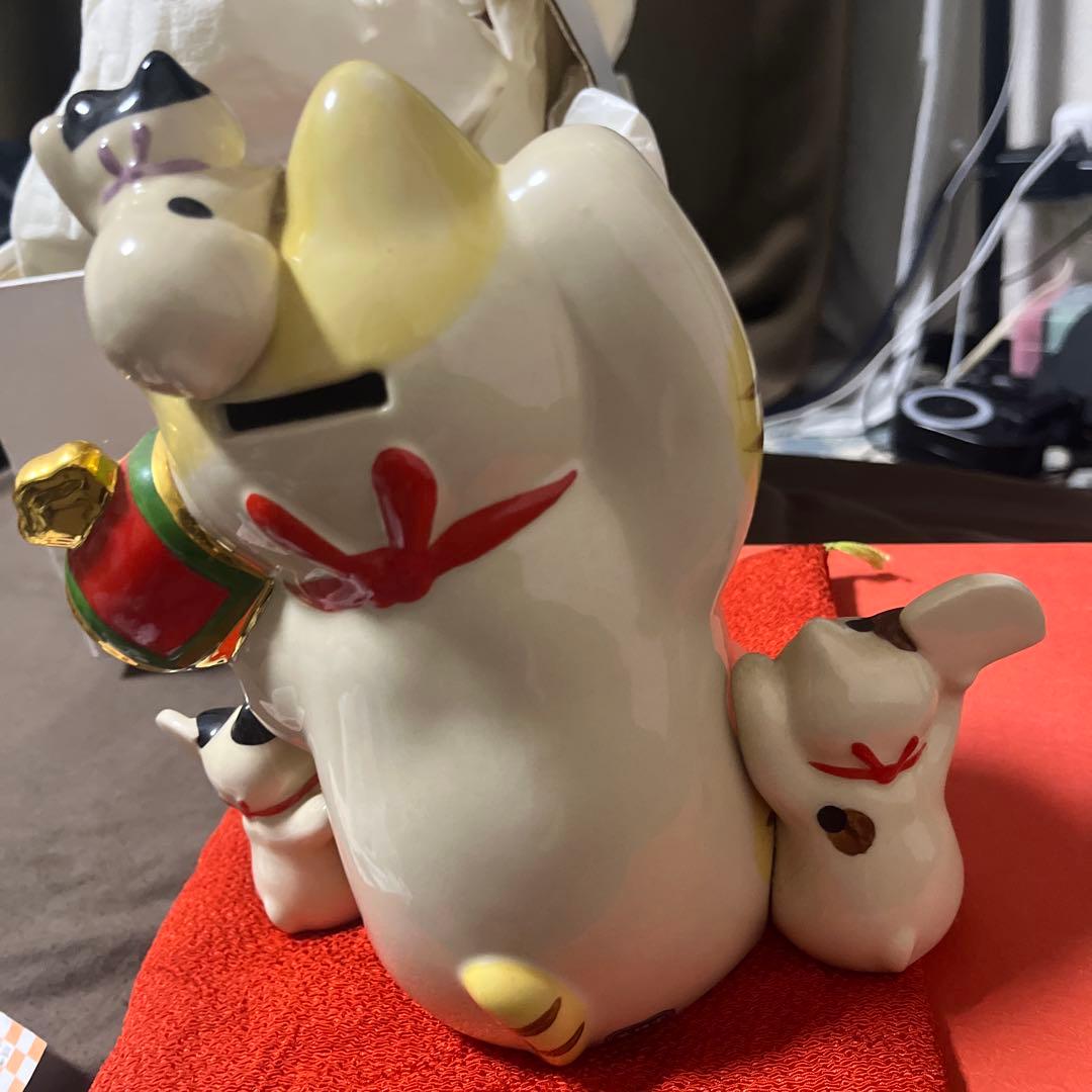 薬師窯　招き猫貯金箱 置物 陶器製