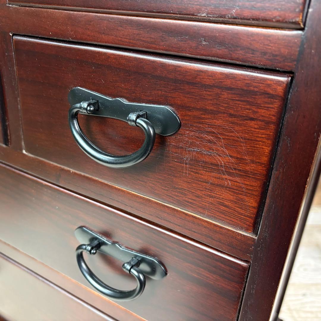 訳あり品！【134】民芸家具桐材多引き出しチェストタンスD48㎝×65㎝完成品