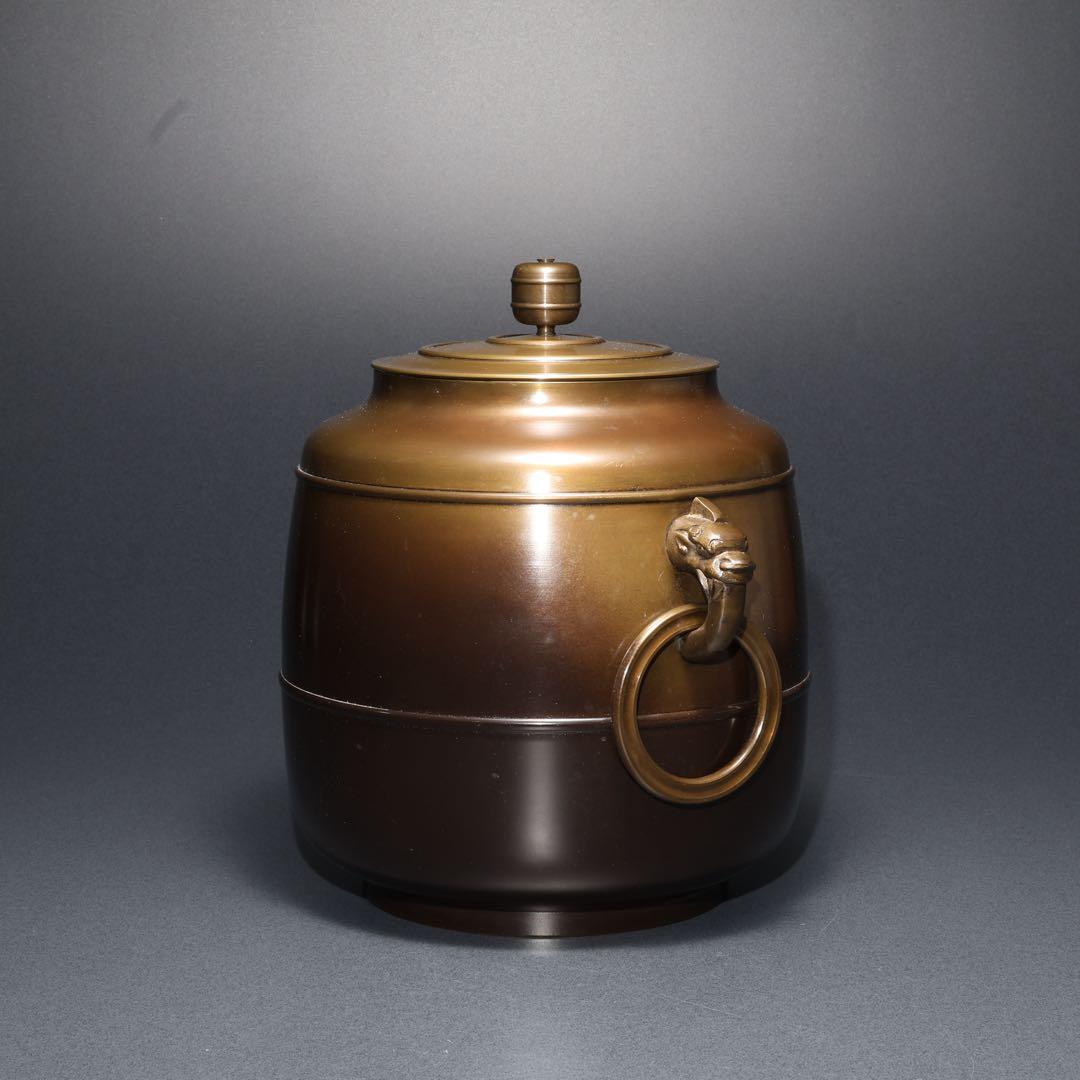 【茶道具】唐銅　皆具　秀峰　共箱　R1678