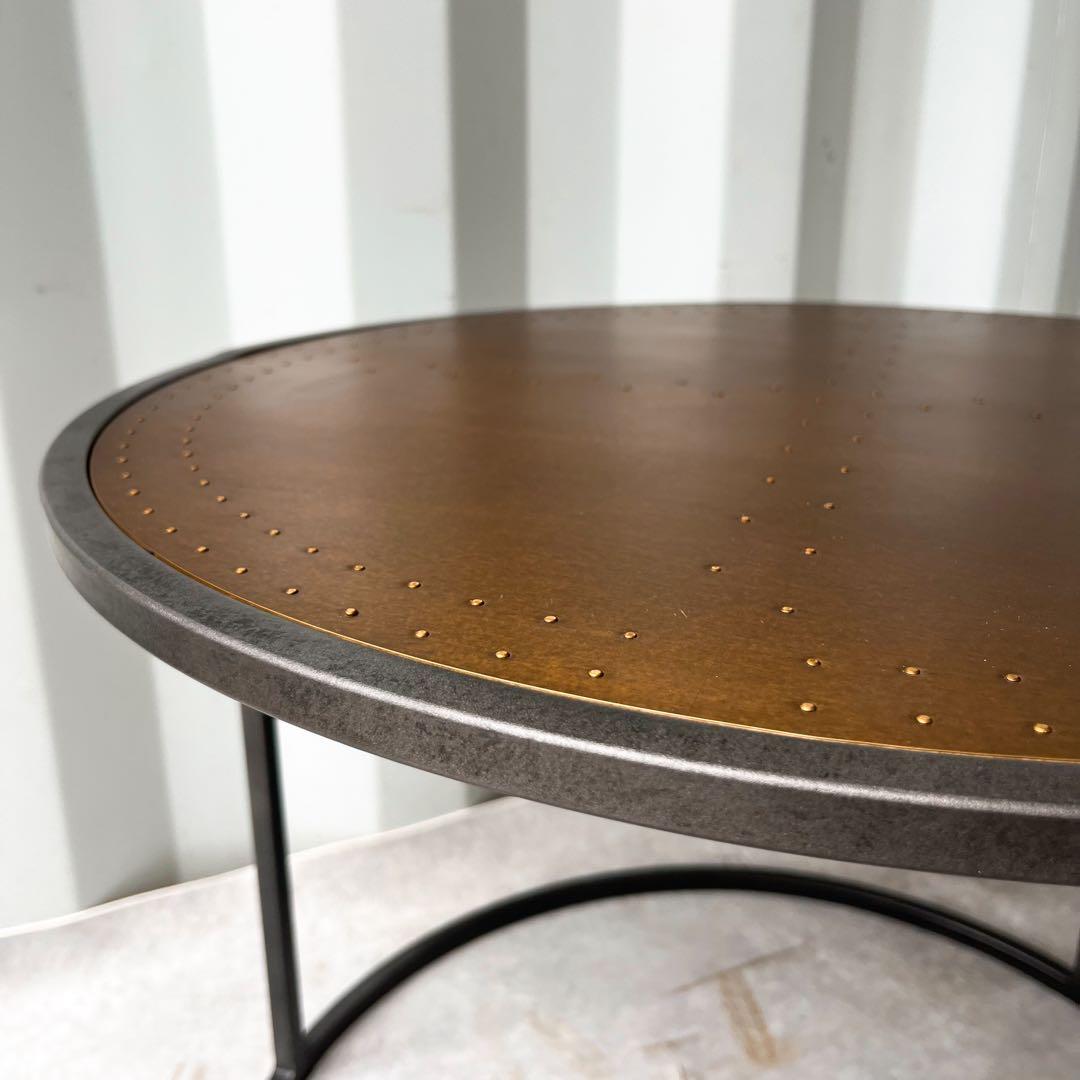 取付無料！関家具 ノットアンティークス エルマ 真鍮ラウンドサイドテーブル✨