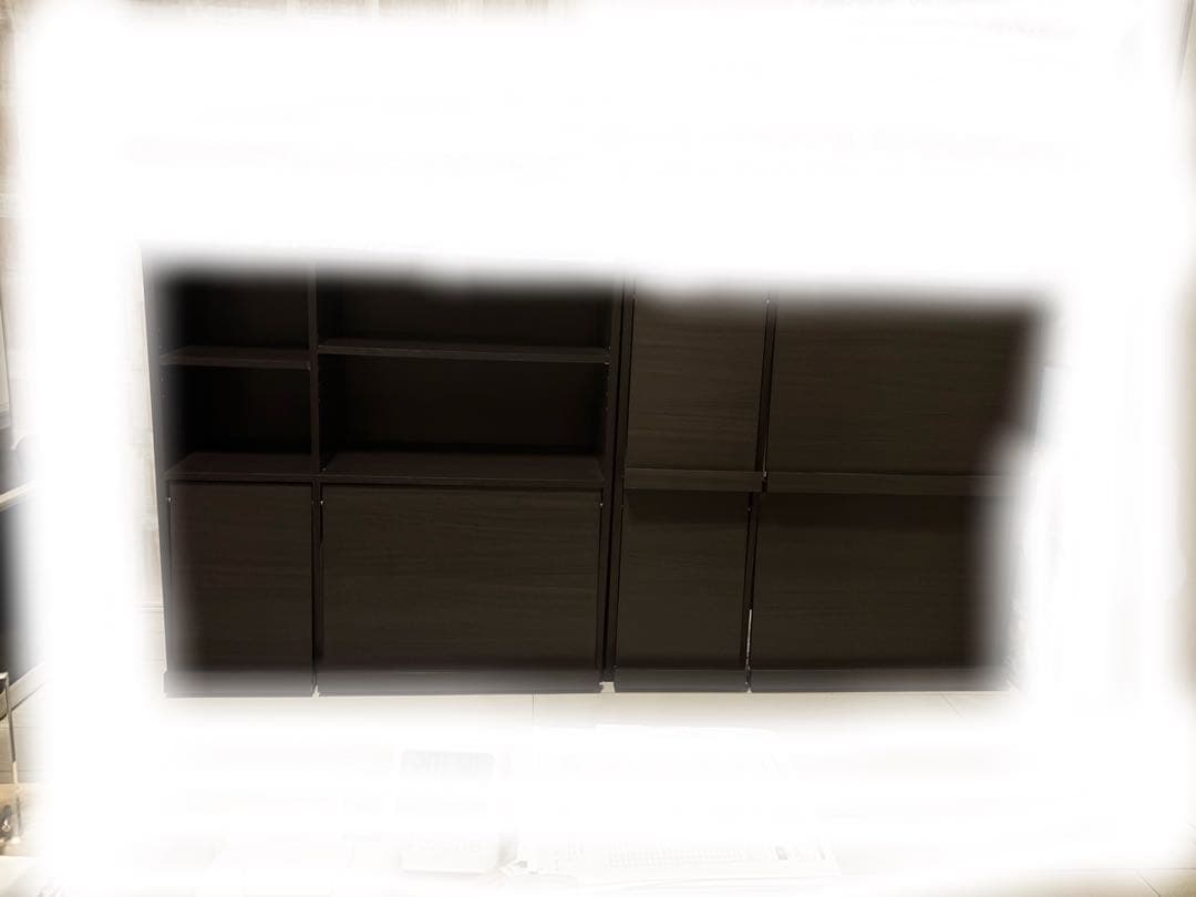 LOWYA ロウヤ　ディスプレイ収納ラック　フラップ扉付き　収納2個組　ブラウン