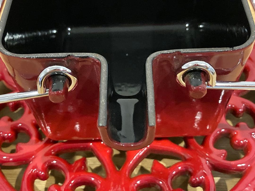 staub スクエアティーポット　ピメント　teapot ケトル　トリベット付き