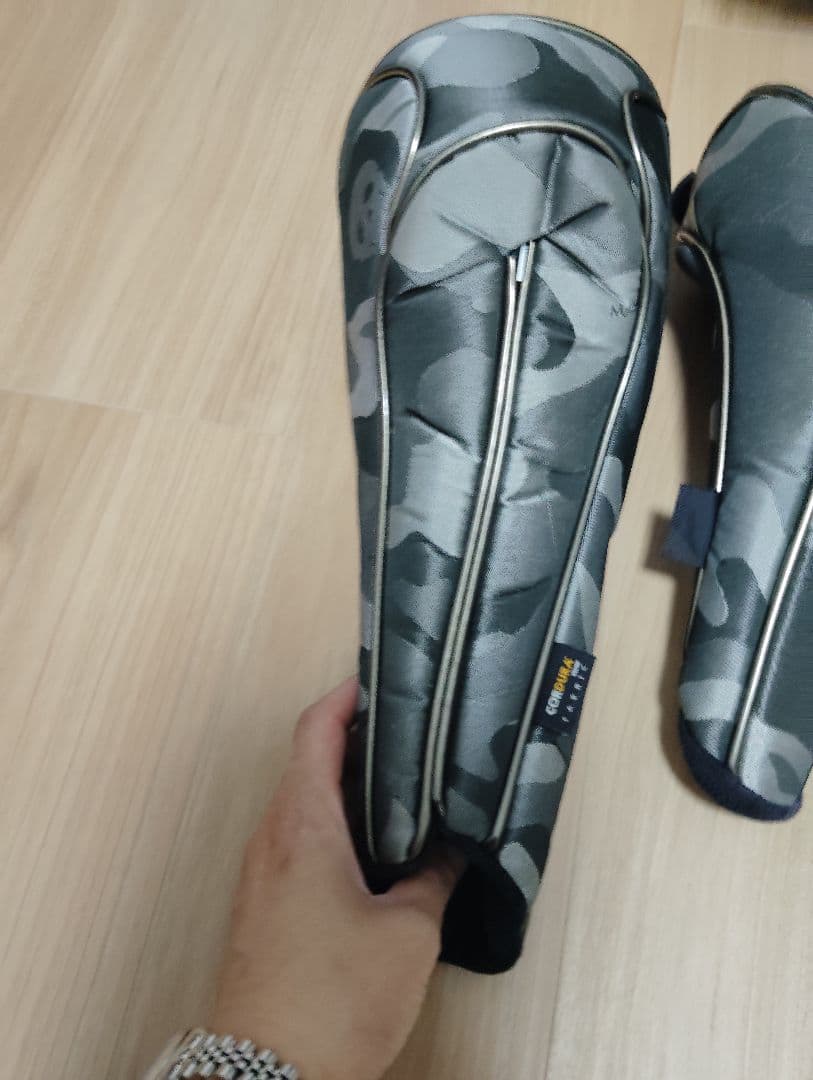 マーク&ロナ　キャディバッグ&カバーセット　カモフラ柄　カーキグレー7口