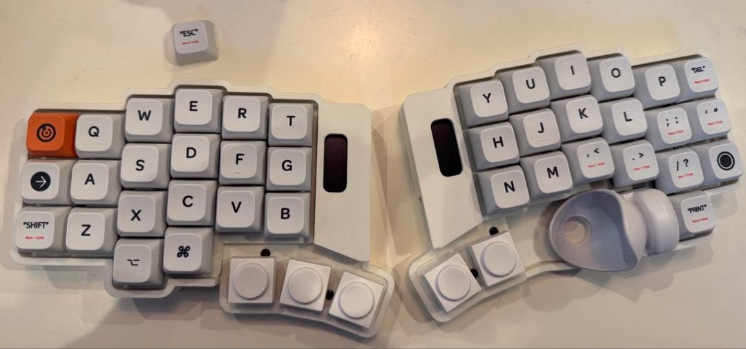 【新品】keyball44 白　トップケースマウント　フルセット