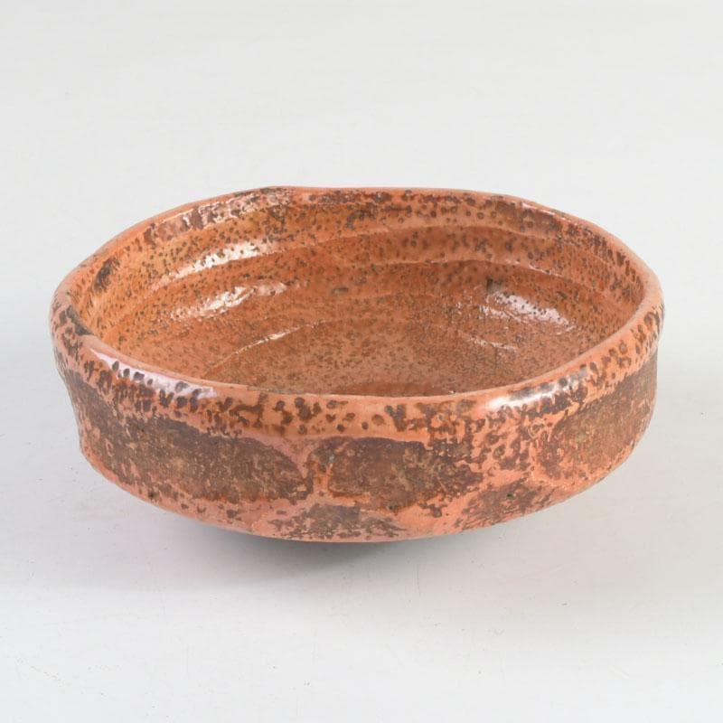 茶道具　芳幽軒　加藤石春作　赤楽茶碗　共布共箱　V　9429