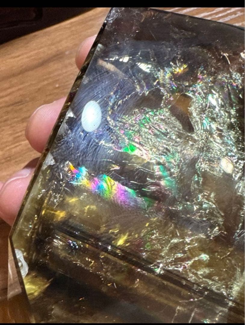 【極上品】スモーキーゼウスシトリンファントム 原石530g 台座付き