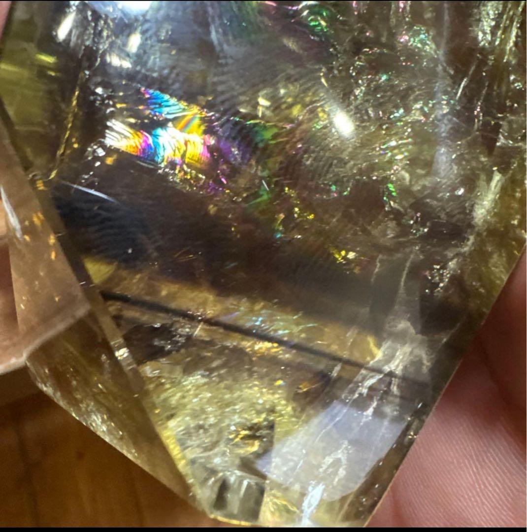 【極上品】スモーキーゼウスシトリンファントム 原石530g 台座付き