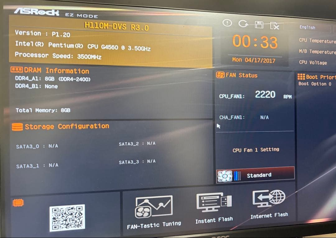 グラフィックボード・グラボ・ビデオカード H110M-DVS Pentium G4560 8GB GTX1050 400W