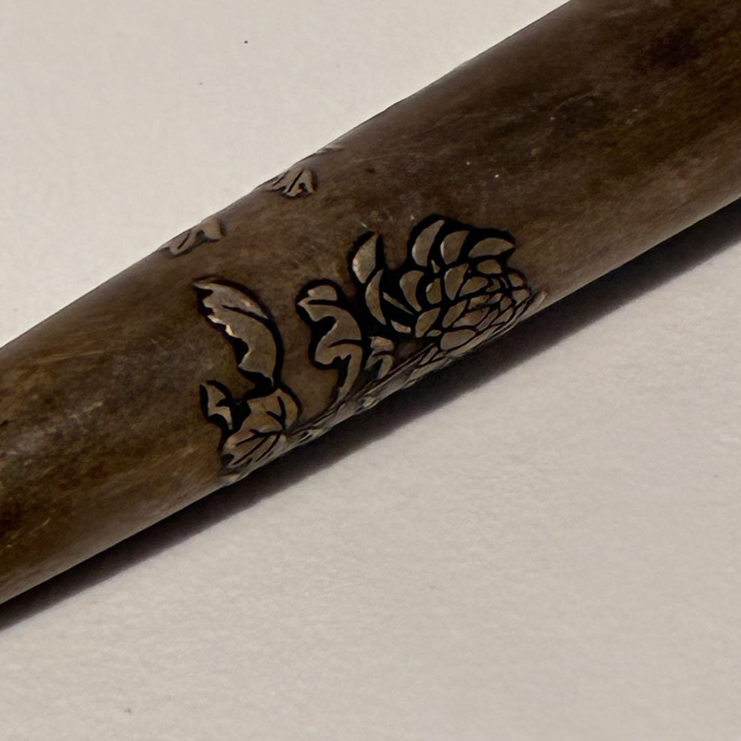 パイロット スターリングシルバー 万年筆 18K-750 菊 アンティーク