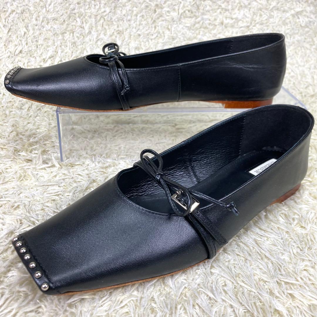 『未使用級』CHEMBUR メリージェーン パンプス スクエア スタッズ リボン