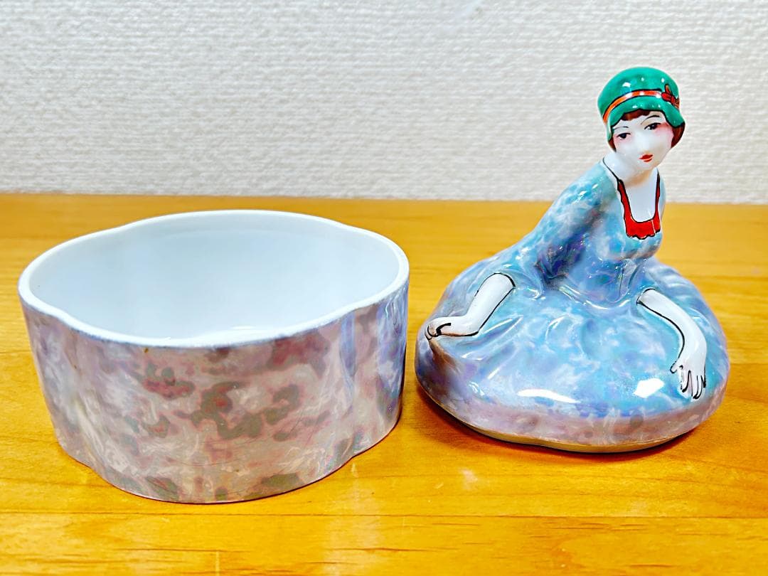 オールドノリタケ デコレディ パウダーボックス ドレッサードール 小物入れ