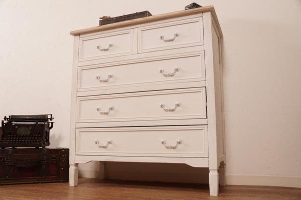 【新品】フレンチカントリー 5段チェスト シャビーシック アンティーク
