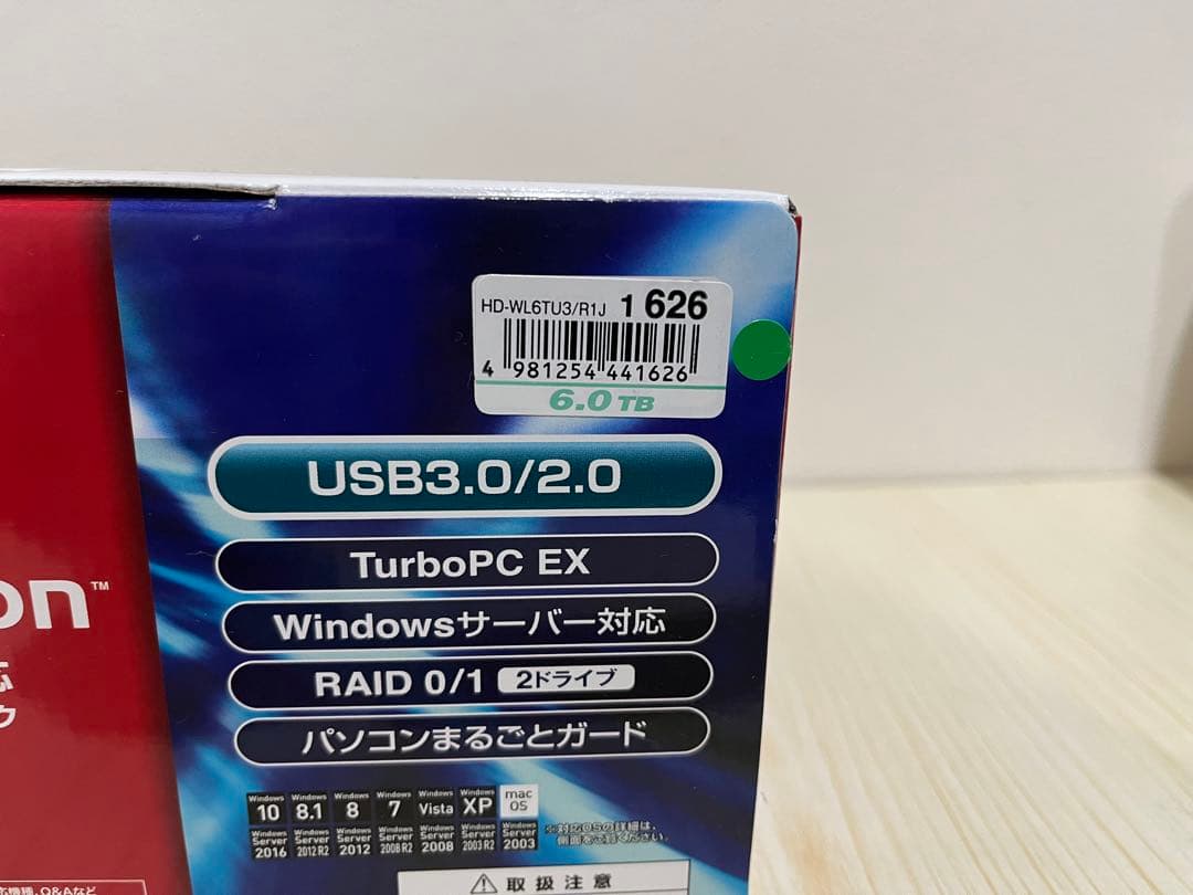 【新品未使用】BUFFALO 外付けHDD 6TB HD-WL6TU3/R1J