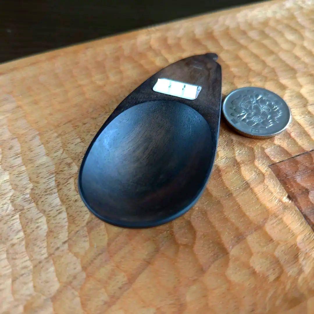 白衣観音御利益品高級銘木黒柿茶さじなすナス茄子デザイン彫刻アート工芸品匠の手仕事