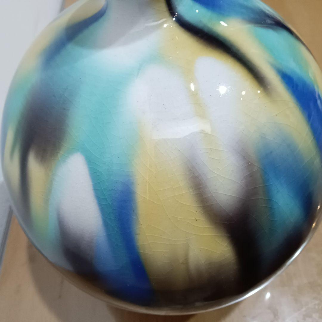 三代 徳田正彦 徳田八十吉 彩釉 壺 九谷焼 人間国宝