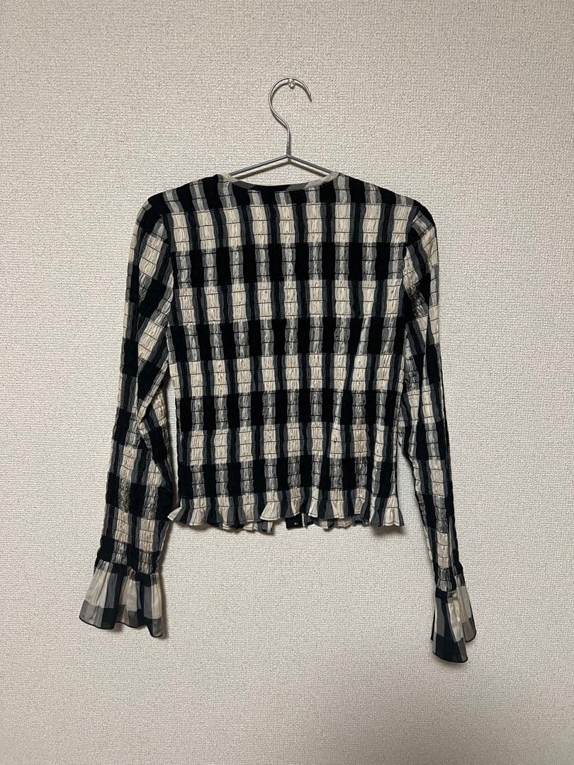 CLANE SHIRRING DESIGN BLOUSE MIX サイズ2