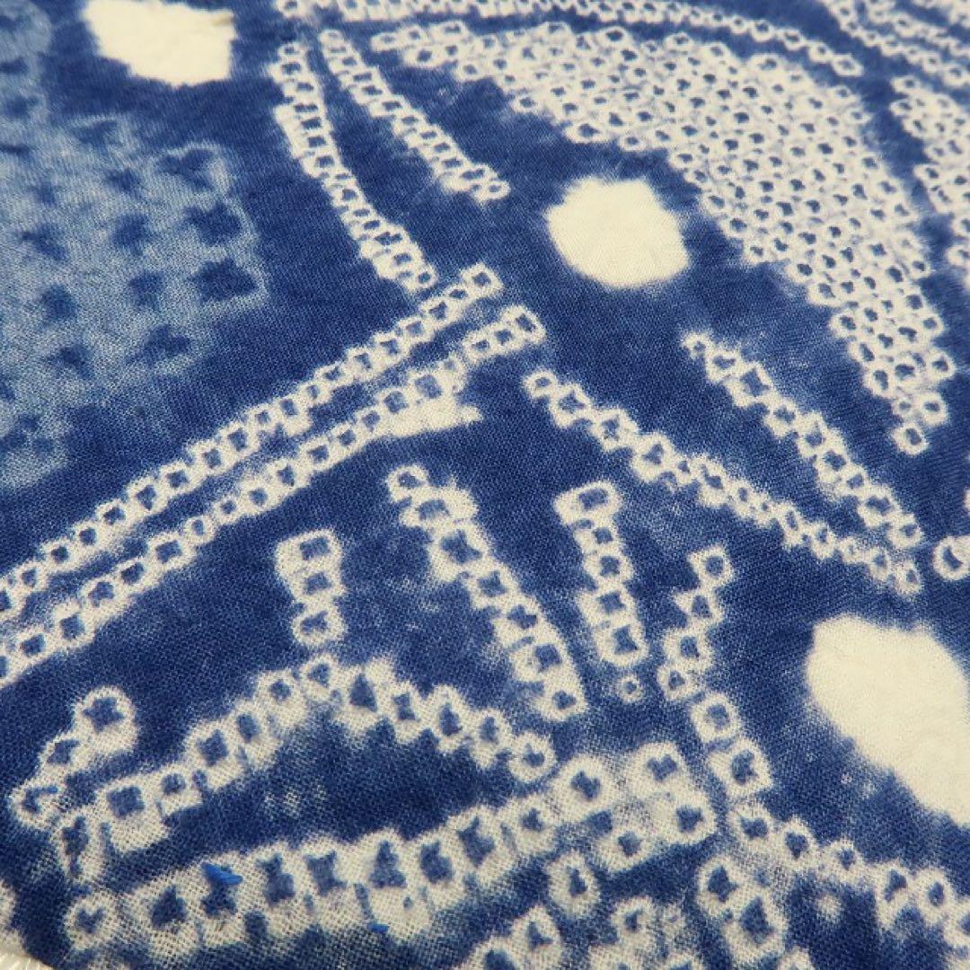 むぅママ✺美品 有松鳴海絞り 麻の葉 ゆったり 綿 高級浴衣 A3085