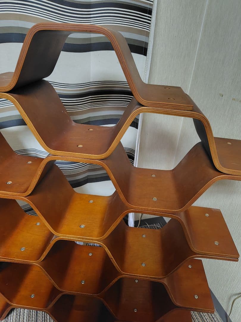 木製 ハニカムラック ビーハイブ シェルフ ミッドセンチュリ一 六角