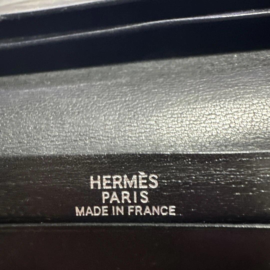 エルメス　べアン黒 レザー 名刺入れ 二つ折り式　値引きOK