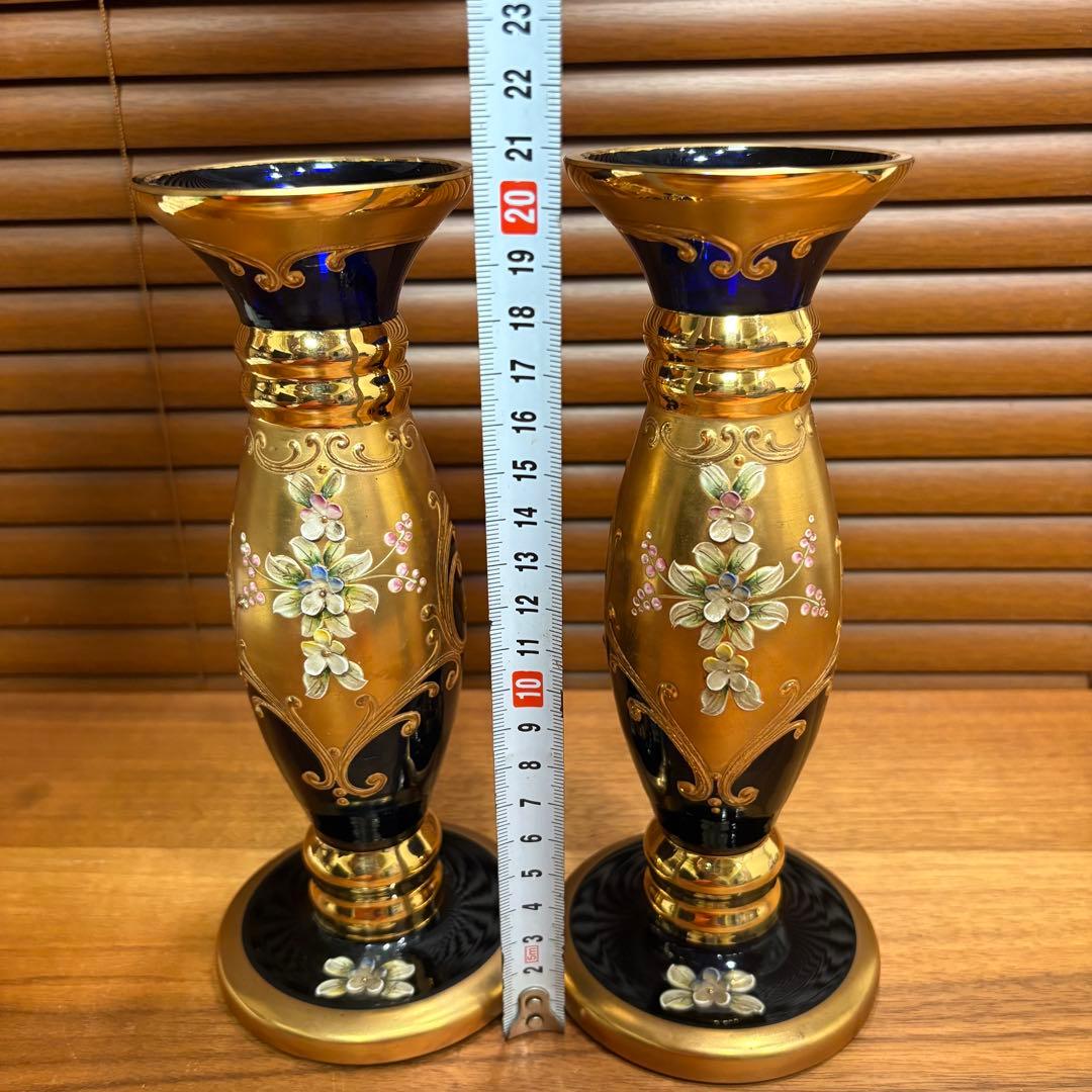 アンティーク洋硝子ガラス製　花入　花器　花瓶