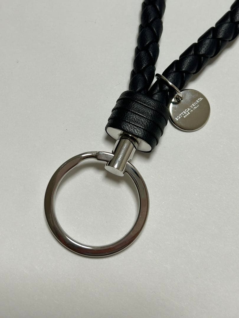 Bottega Veneta ボッテガヴェネタ イントレチャート キーリング 黒