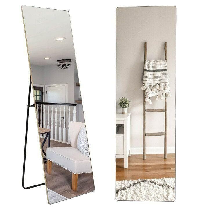 スタンドミラー 壁掛け 全身 鏡 姿見鏡 150cmx40cm 白 1522