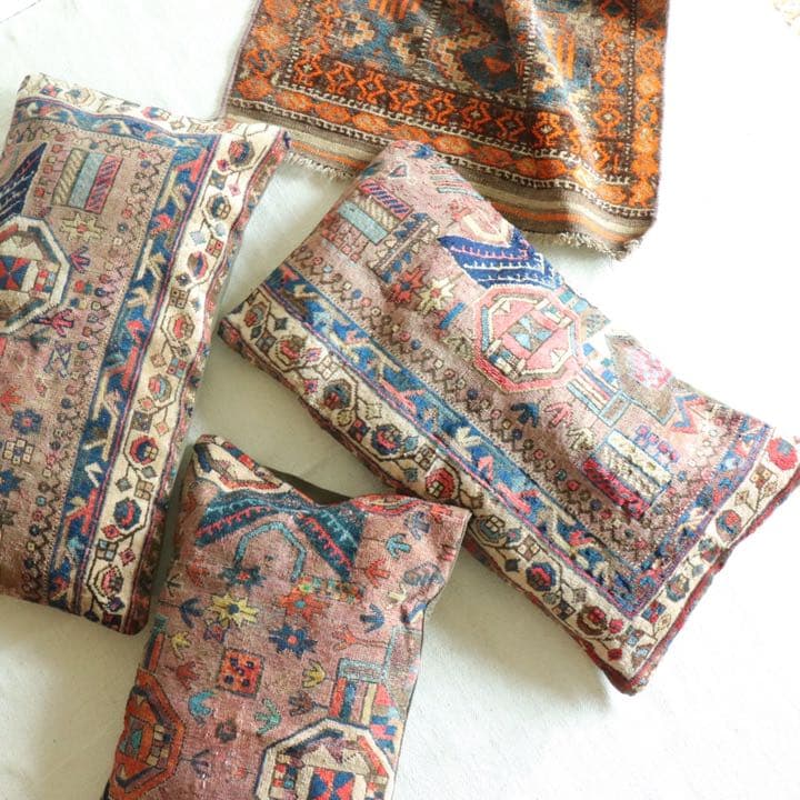 クッションカバー ヴィンテージ イラン ラグ トライバル C