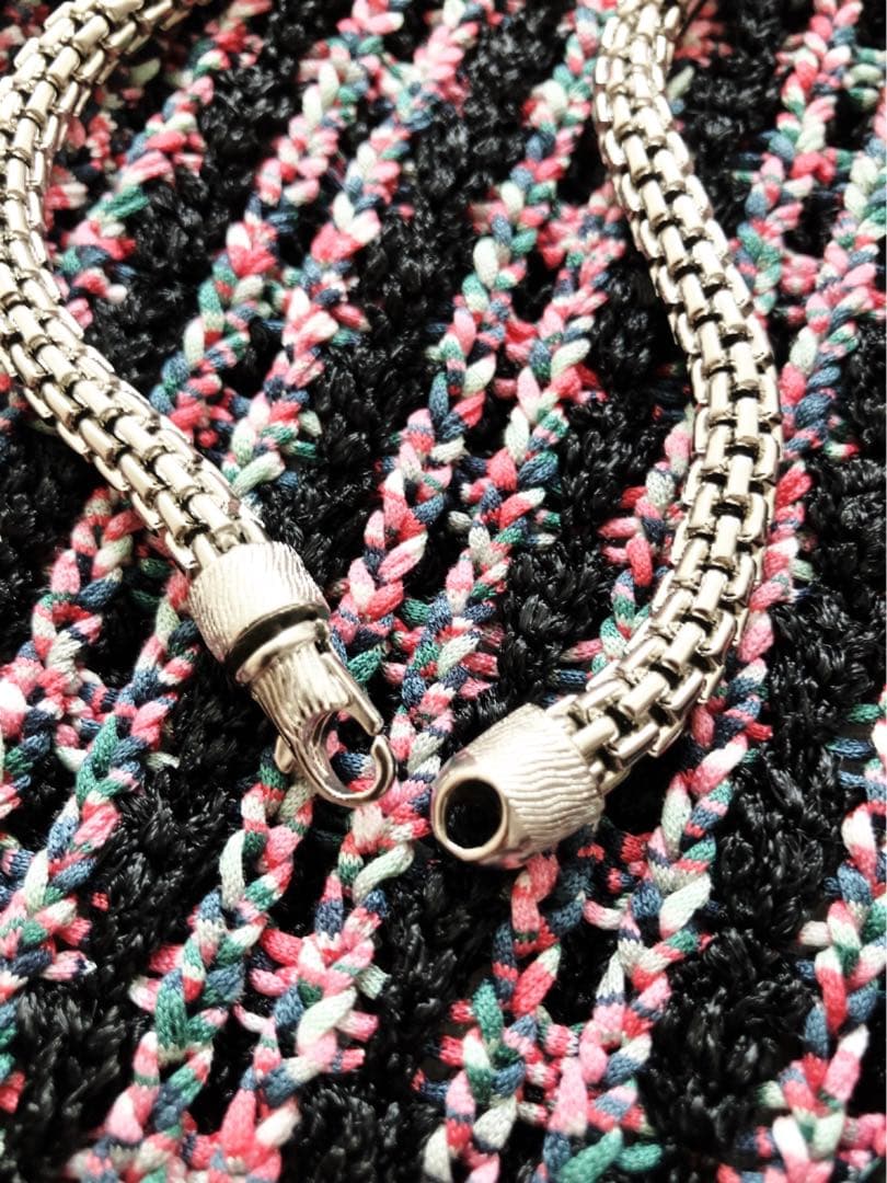 CHANEL ノーカラー　ツイードジャケット　黒ピンク　ココマーク