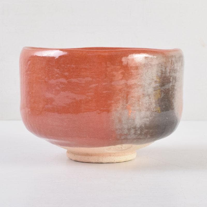 茶道具　京焼　桂窯　伊東桂楽造　赤茶碗　共布　前大徳　西垣大道極め箱　C9222