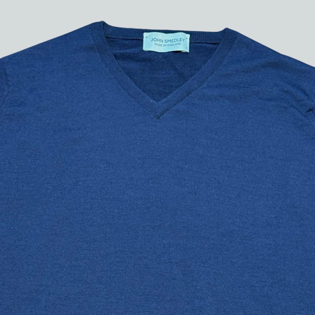 【美品】ジョンスメドレーJOHN SMEDLEY 英国製ウール Vネックセーター