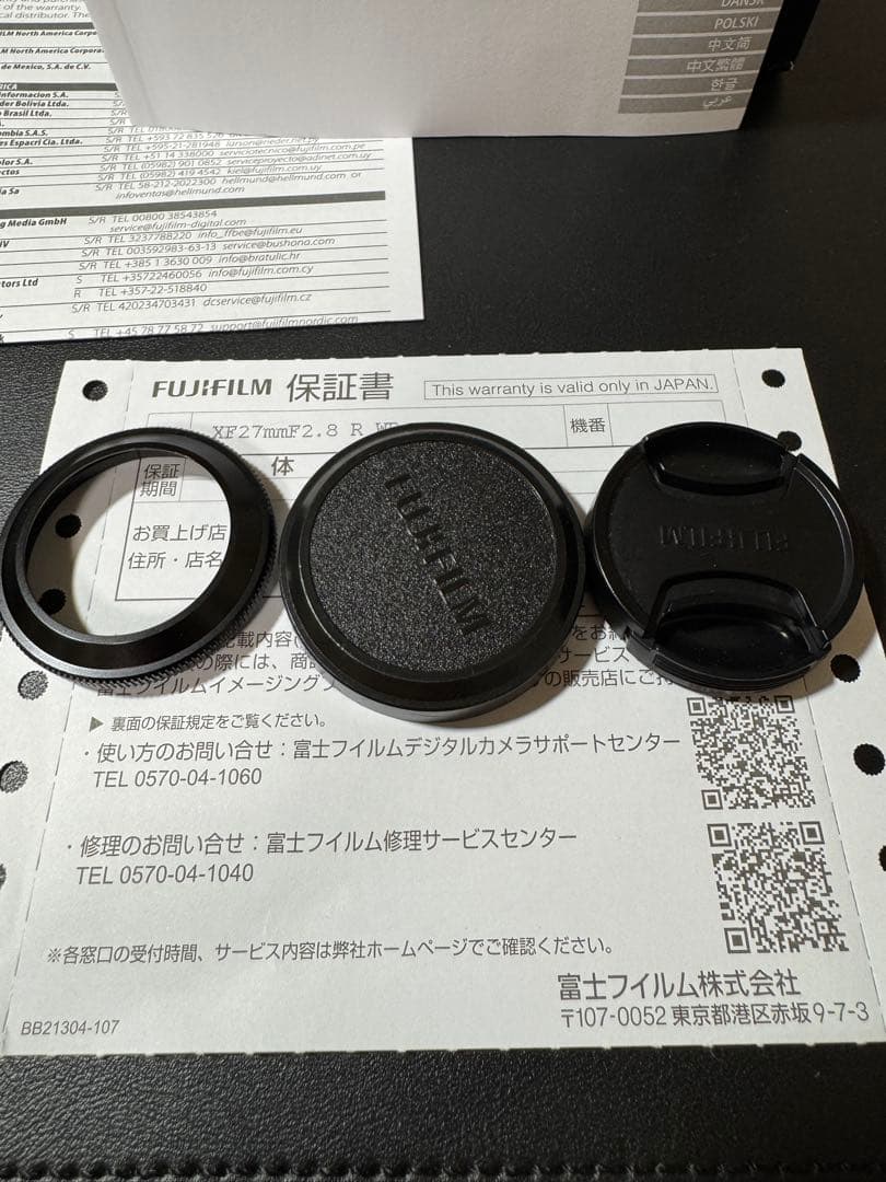 【美品】FUJIFILM XF27mmF2.8 R WR レンズ